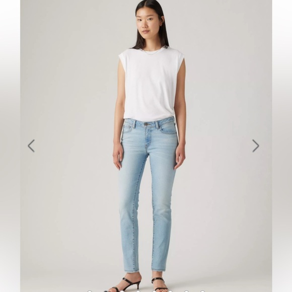 LEVI’S 524 TOO SUPERLOW LIGHT WASH SKINNY JEANS W/COLORED POCKET TOP STITCHING - Picture 4 of 16